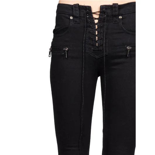 BEN TAVERNITI UNRAVEL JEANS IN DENIM STONE LACE UP