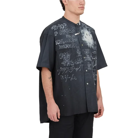MAISON MIHARA YASUHIRO CAMICIA CON STAMPA DISTRESSED