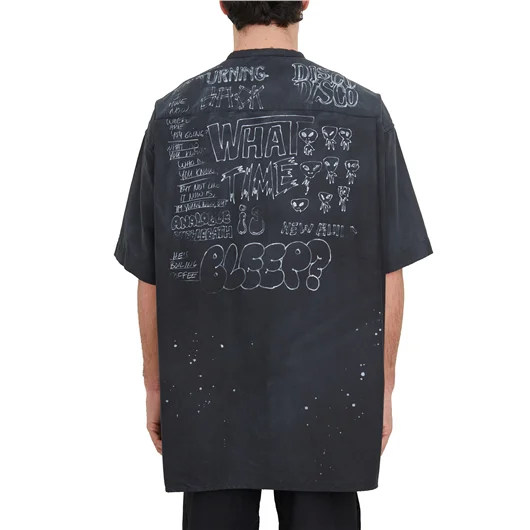 MAISON MIHARA YASUHIRO CAMICIA CON STAMPA DISTRESSED