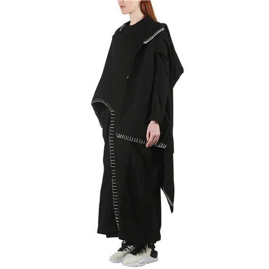 YOHJI YAMAMOTO CAPPOTTO LUNGO IN LANA CON IMPUNTURE