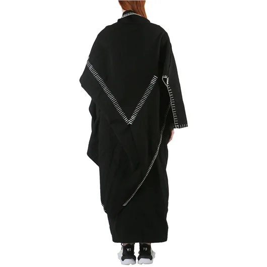 YOHJI YAMAMOTO CAPPOTTO LUNGO IN LANA CON IMPUNTURE