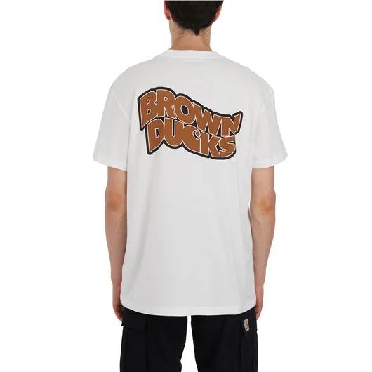 CARHARTT WIP T-SHIRT BROWN DUCKS IN COTONE