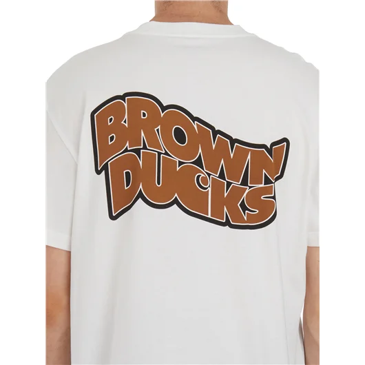 CARHARTT WIP T-SHIRT BROWN DUCKS IN COTONE