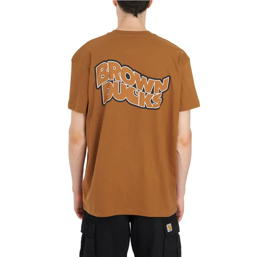 CARHARTT WIP T-SHIRT BROWN DUCKS IN COTONE