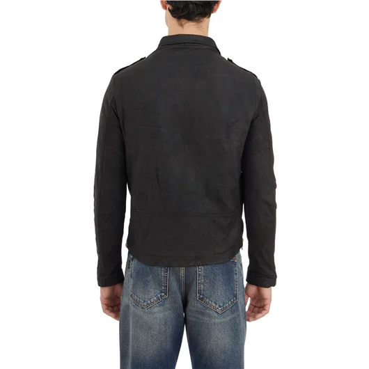 GIORGIO BRATO CHIODO IN PELLE D'AGNELLO SMERIGLIATO