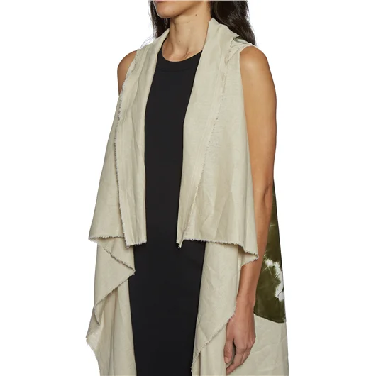 CLAUDIO CUTULI GILET IN PELLE E LINO