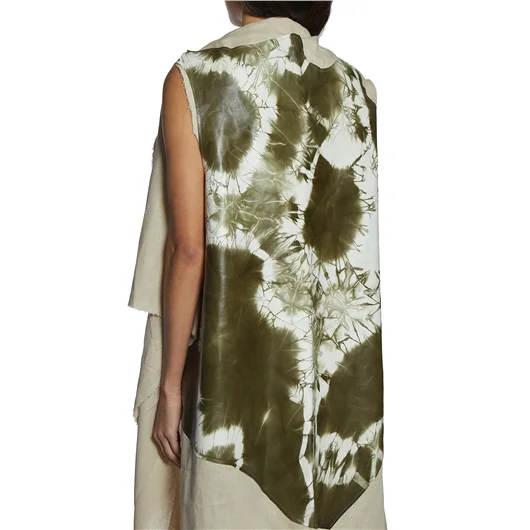 CLAUDIO CUTULI GILET IN PELLE E LINO