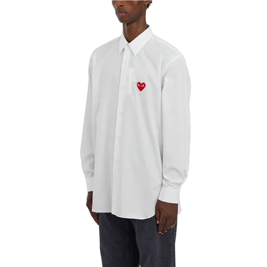 COMME DES GARCONS PLAY CAMICIA IN COTONE LOGO