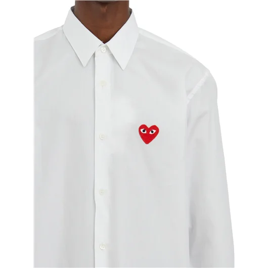 COMME DES GARCONS PLAY CAMICIA IN COTONE LOGO