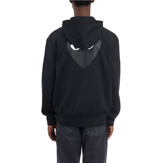 COMME DES GARCONS PLAY FELPA CON ZIP E CAPPUCCIO