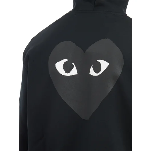 COMME DES GARCONS PLAY FELPA CON ZIP E CAPPUCCIO