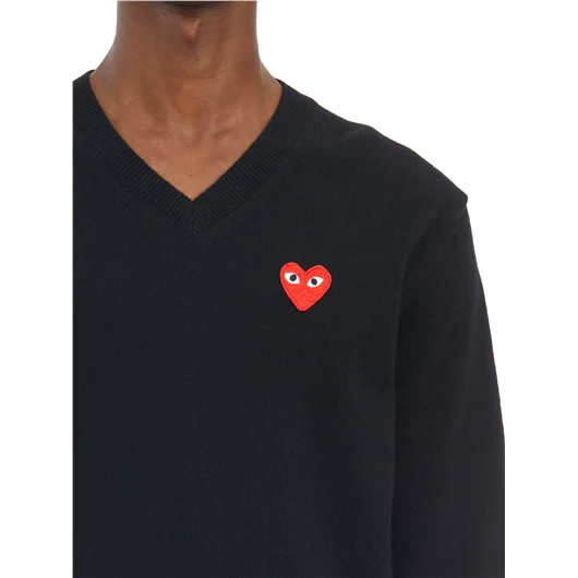 COMME DES GARCONS PLAY MAGLIA SCOLLO A V LOGO