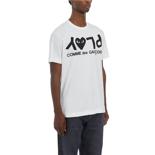COMME DES GARCONS PLAY T-SHIRT LOGO IN COTONE