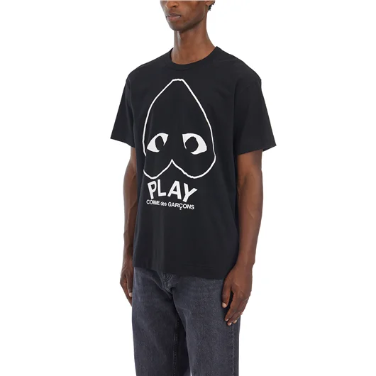 COMME DES GARCONS PLAY T-SHIRT LOGO IN COTONE