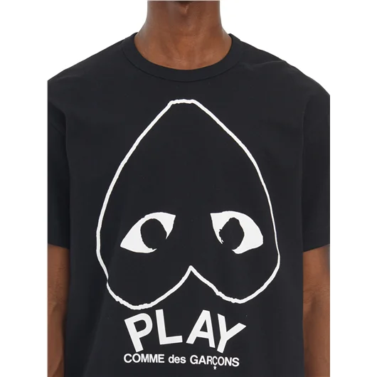 COMME DES GARCONS PLAY T-SHIRT LOGO IN COTONE