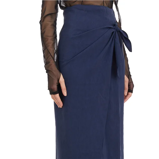 CORTANA GONNA ARCO IN LINO E VISCOSA