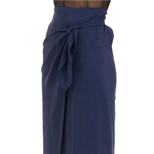 CORTANA GONNA ARCO IN LINO E VISCOSA