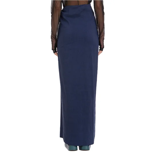 CORTANA GONNA ARCO IN LINO E VISCOSA