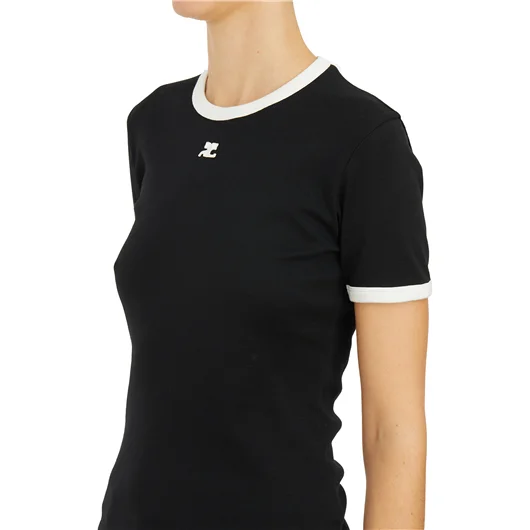 COURREGES T-SHIRT SIGNATURE IN COTONE