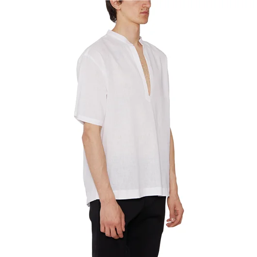 DANIELE ALESSANDRINI CAMICIA IN LINO E COTONE