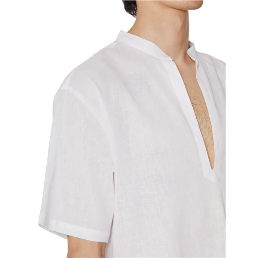 DANIELE ALESSANDRINI CAMICIA IN LINO E COTONE