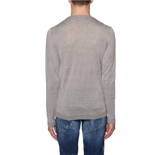 DANIELE ALESSANDRINI MAGLIA GIROCOLLO IN LINO