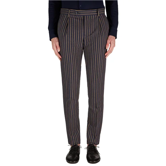 DANIELE ALESSANDRINI PANTALONE IN COTONE A RIGHE