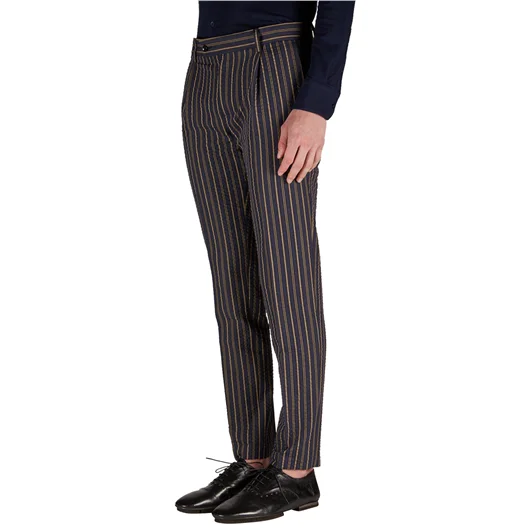 DANIELE ALESSANDRINI PANTALONE IN COTONE A RIGHE