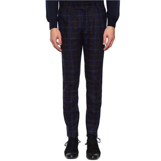 DANIELE ALESSANDRINI PANTALONE IN LANA CHECK