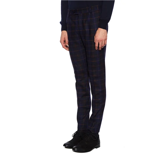 DANIELE ALESSANDRINI PANTALONE IN LANA CHECK
