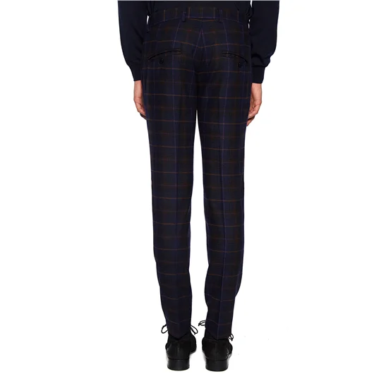 DANIELE ALESSANDRINI PANTALONE IN LANA CHECK