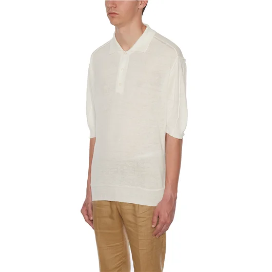 DANIELE ALESSANDRINI POLO IN LINO E COTONE