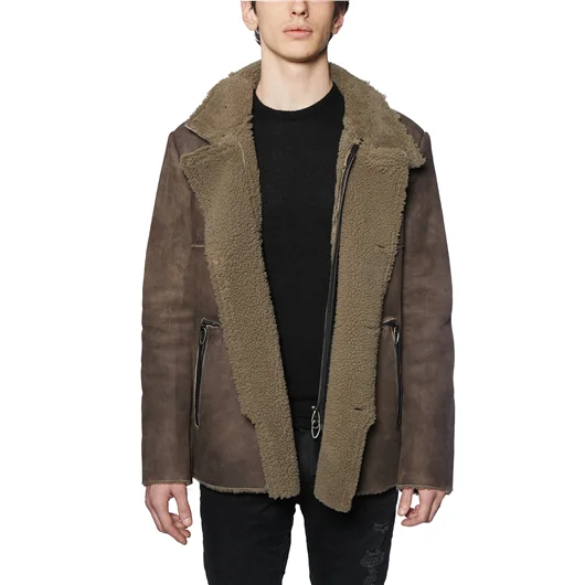 DANIELE BASTA CAPPOTTO IN SHERALING E PELLE