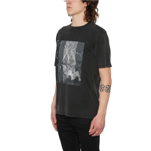DEATHMASK T-SHIRT GIROCOLLO IN COTONE