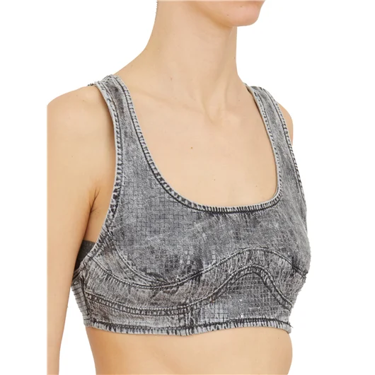 DIESEL TOP IN DENIM CON MICRO PAILLETTES