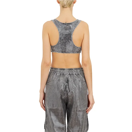 DIESEL TOP IN DENIM CON MICRO PAILLETTES