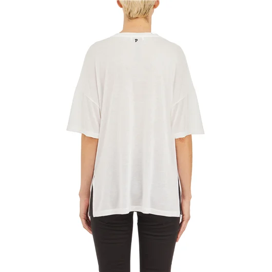 DONDUP T-SHIRT SCOLLO A V IN VISCOSA