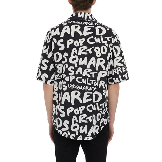 DSQUARED CAMICIA BOWLING STAMPA ALLOVER