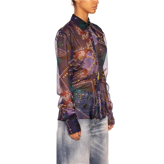 DSQUARED CAMICIA IN CHIFFON CON STAMPA FLOREALE