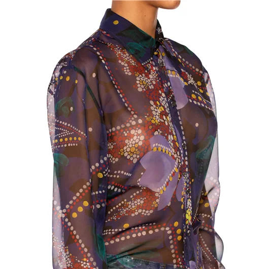 DSQUARED CAMICIA IN CHIFFON CON STAMPA FLOREALE