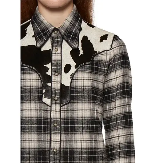DSQUARED CAMICIA IN COTONE CHECK CON INSERTO