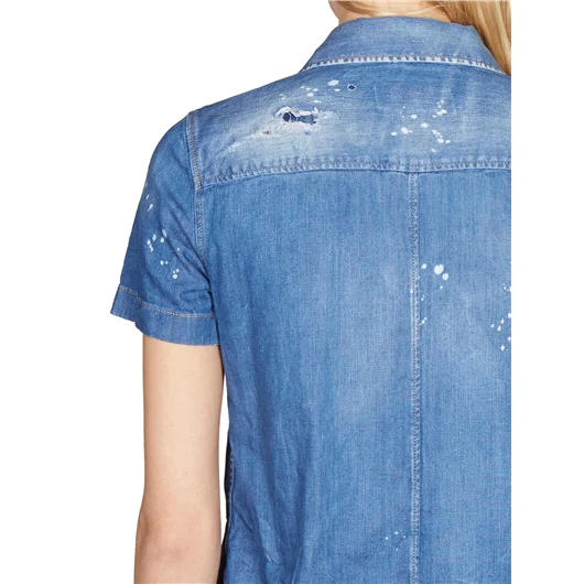 DSQUARED CAMICIA IN DENIM CON ROUGES