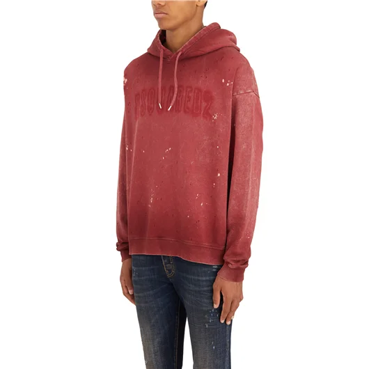 DSQUARED FELPA CON CAPPUCCIO IN COTONE