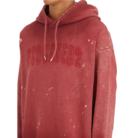 DSQUARED FELPA CON CAPPUCCIO IN COTONE