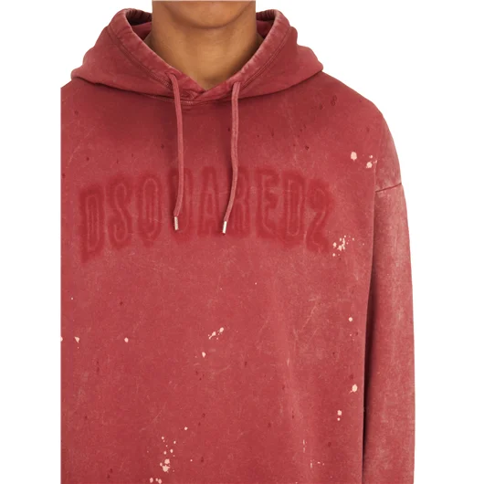 DSQUARED FELPA CON CAPPUCCIO IN COTONE