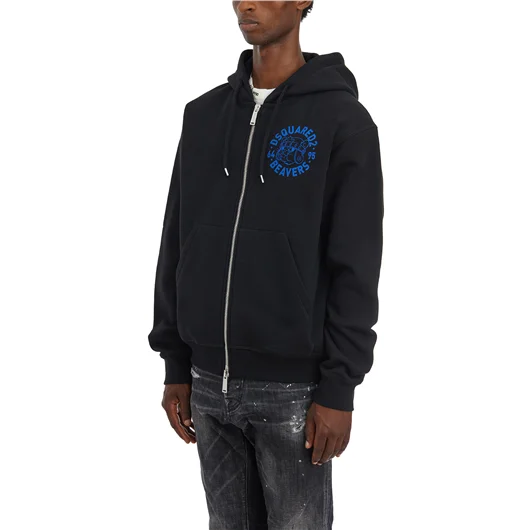 DSQUARED FELPA CON ZIP E CAPPUCCIO