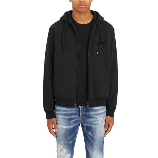 DSQUARED FELPA CON ZIP E CAPPUCCIO