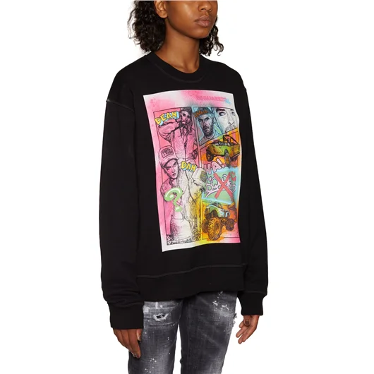 DSQUARED FELPA IN COTONE CON STAMPA