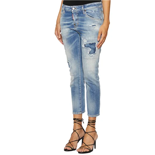 DSQUARED JEANS IN COTONE CROPPED