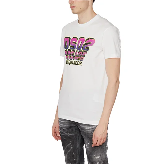 DSQUARED T-SHIRT IN COTONE CON STAMPA